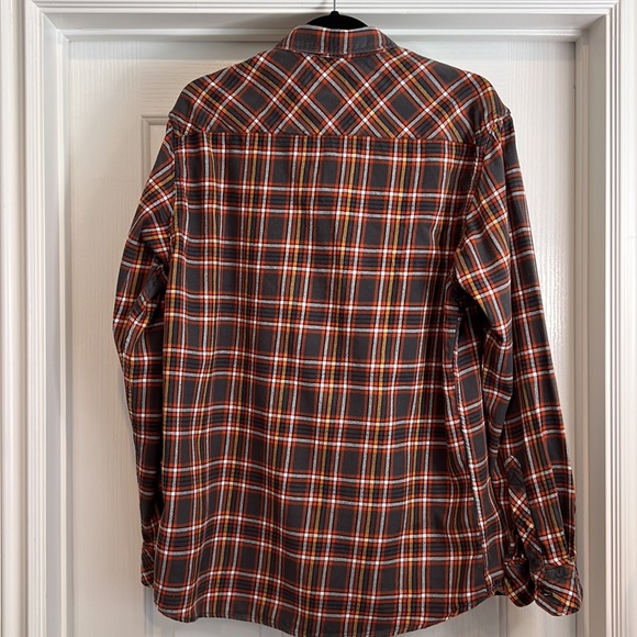 Quicksilver Flannel Orange and Grey Long Sleeve Buttoned Casual Shirt - Large - Picture 2 of 11
